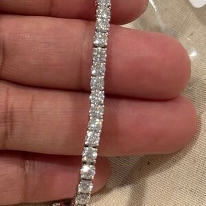SOLD!!!!!
Sparkling Moissanite Silver Tennis Bracelet with Prong Setting